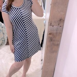 T by Talbots striped dress medium petite
